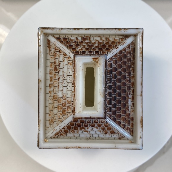 Antique Westmoreland Specialty Co. Milk Glass Schoolhouse Mustard Pot/Money Bank - Picture 16 of 17